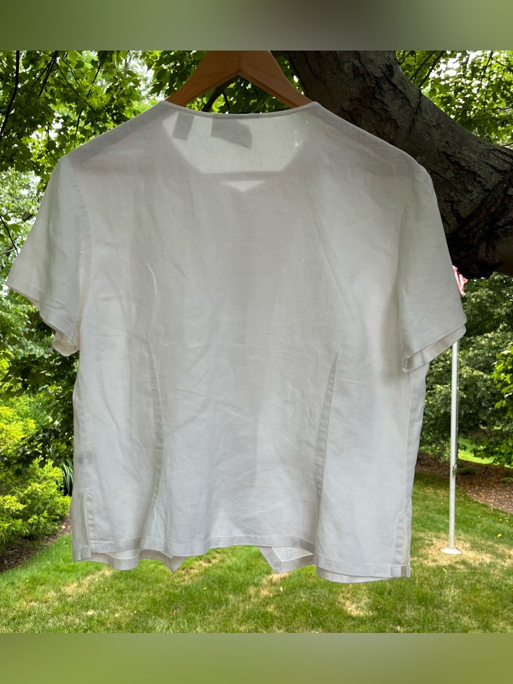 Vintage Valerie Stevens Sz 8 off-white linen top - Picture 3 of 10